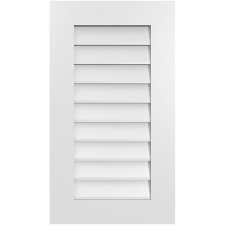 Ekena Millwork Vertical Surface Mount PVC Gable Vent: Non-Functional, w/ 3-1/2"W x 1"P Standard Frame, 18"W x 32"H GVPVE18X3201SN